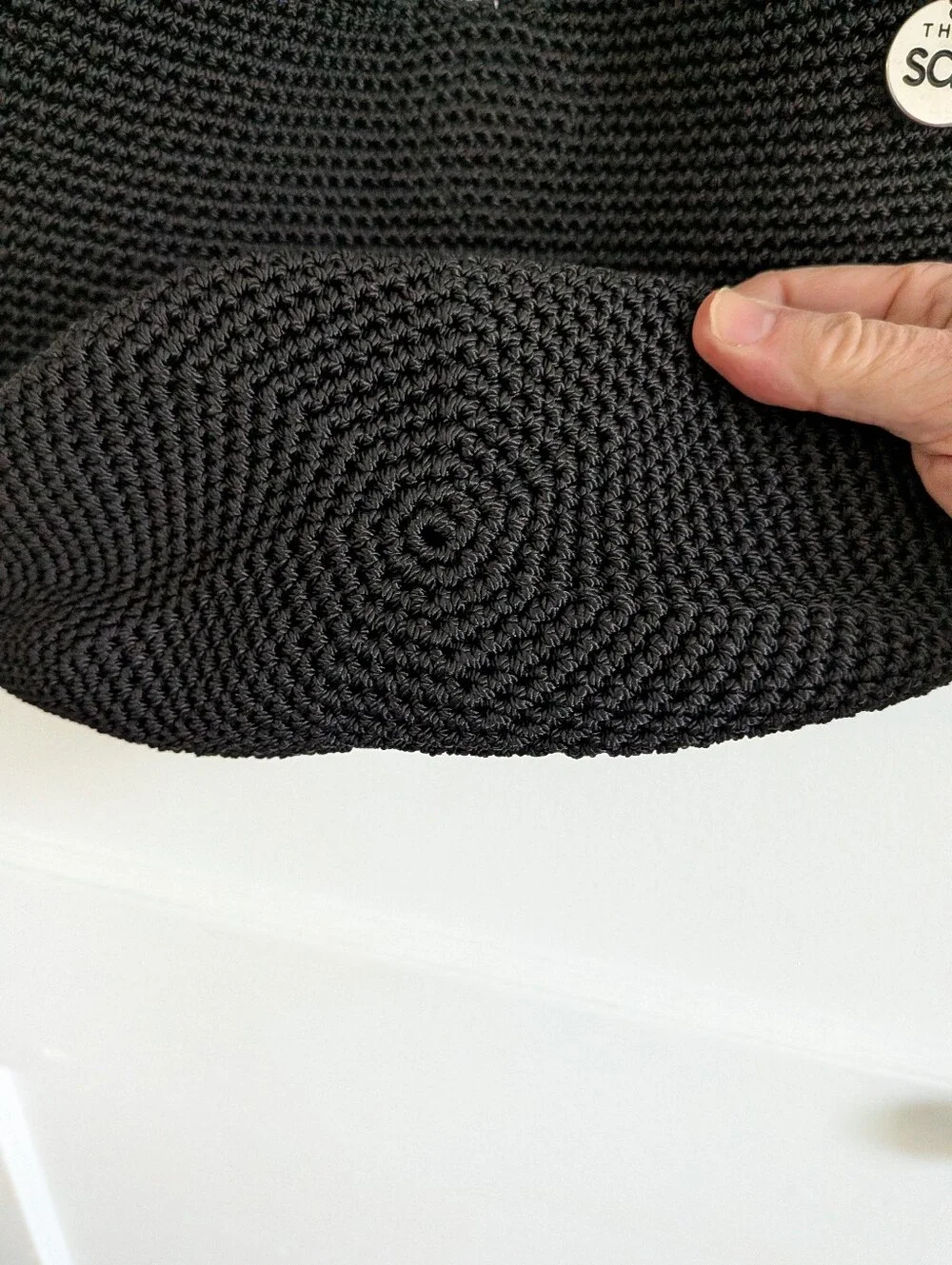 The Sak Black Crocheted Like New Hobo Bag
